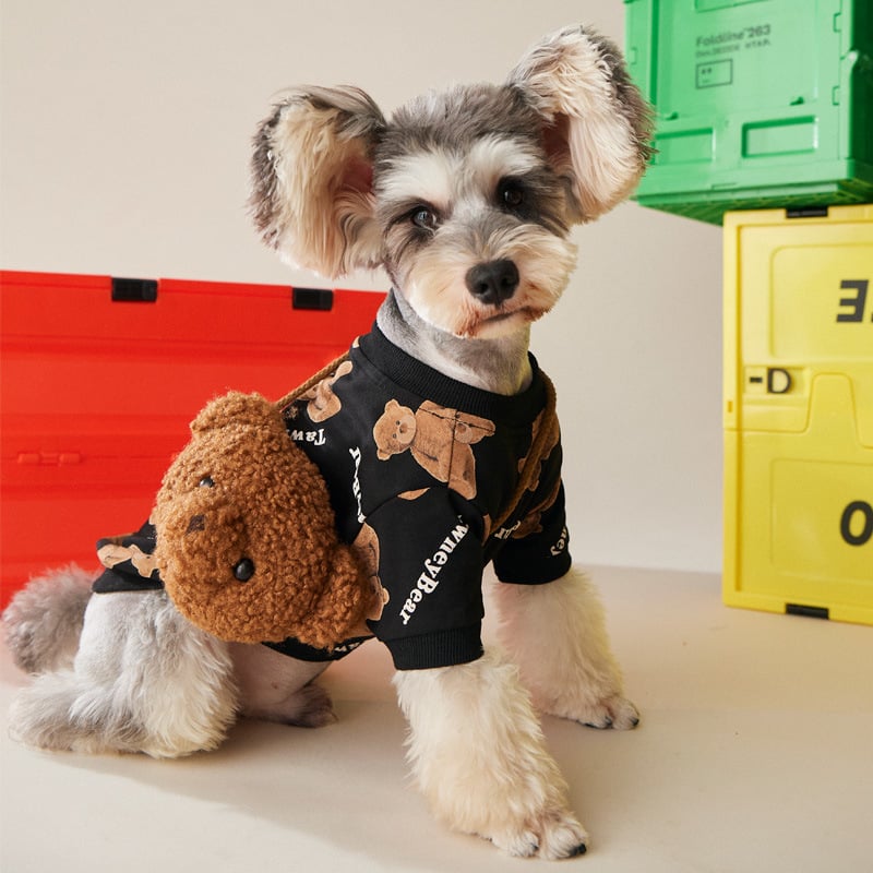 Autumn Winter Dog Clothes Plus Velvet Bear Sweater
